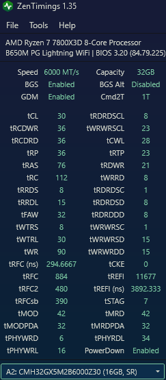 Ram timings