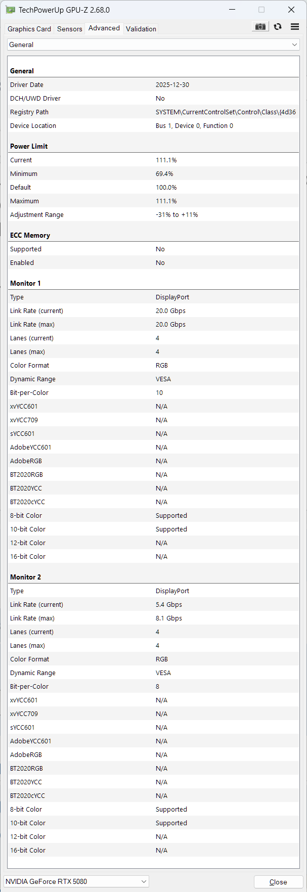 GPU-Z 5080 Screenshot